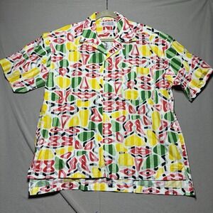 Bjorn Borg Menswear Collection Button Down Shirt Abstract Vintage Tennis M‎ Rare